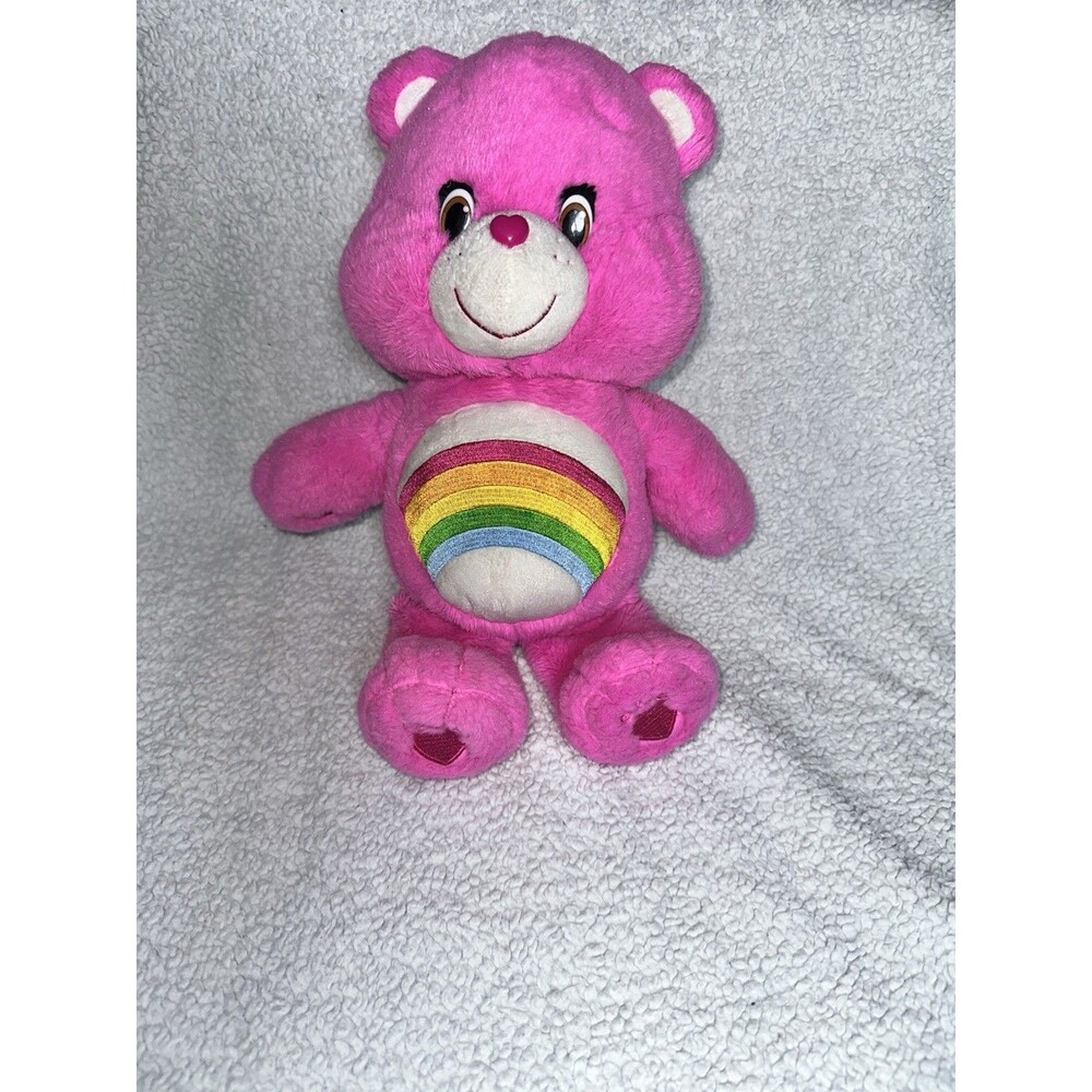 Care Bears Pink Rainbow Cheer Bear Plush Stuffed Animal Toy 14” Inches *READ